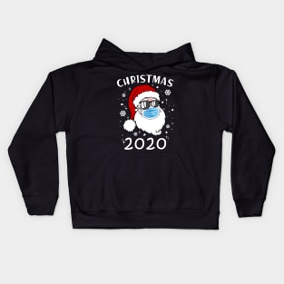 Santa Wearing Mask-glasses Snowflakes Merry Quarantine Christmas 2020 Kids Hoodie